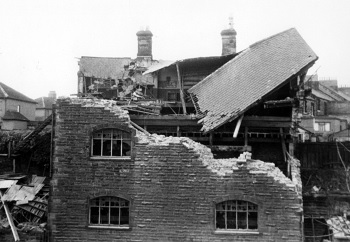 Alnwick Station signalbox being demolished